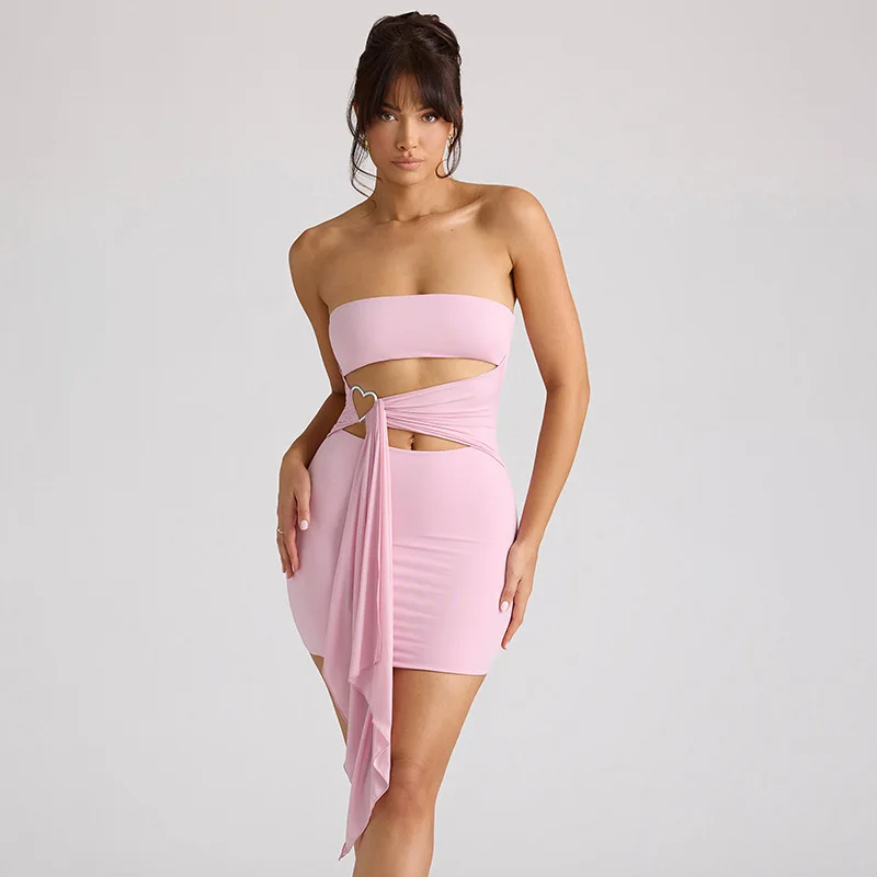 Blush Heart Cutout Dress Elegance Crate