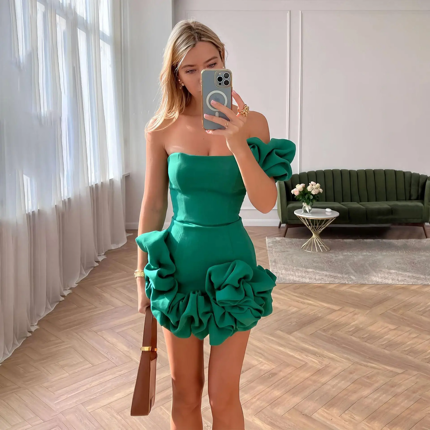 Ruffled Elegance Mini Dress Elegance Crate