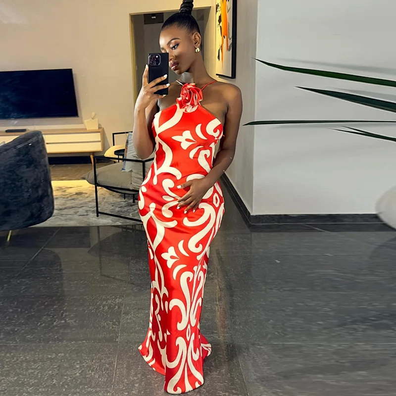 Scarlet Elegance Halter Gown Elegance Crate