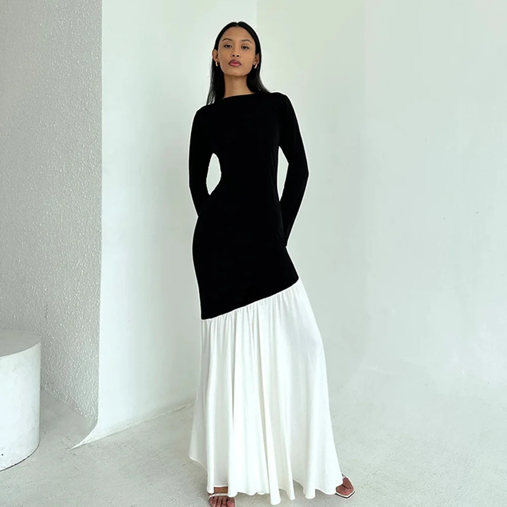 Monochrome Elegance Maxi Dress Elegance Crate