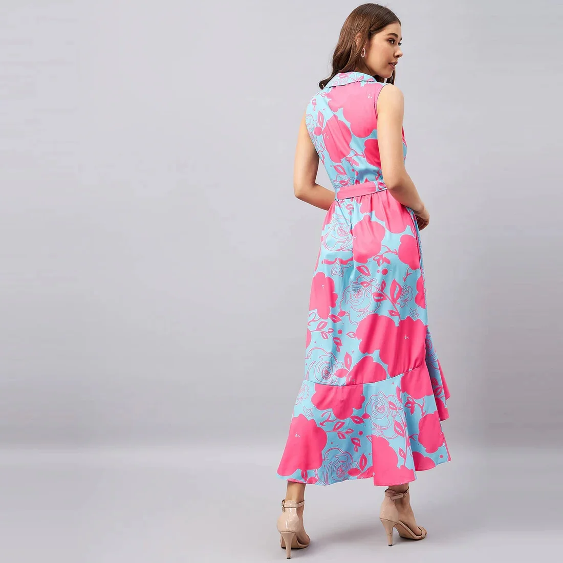 Floral Breeze Asymmetrical Dress Pink