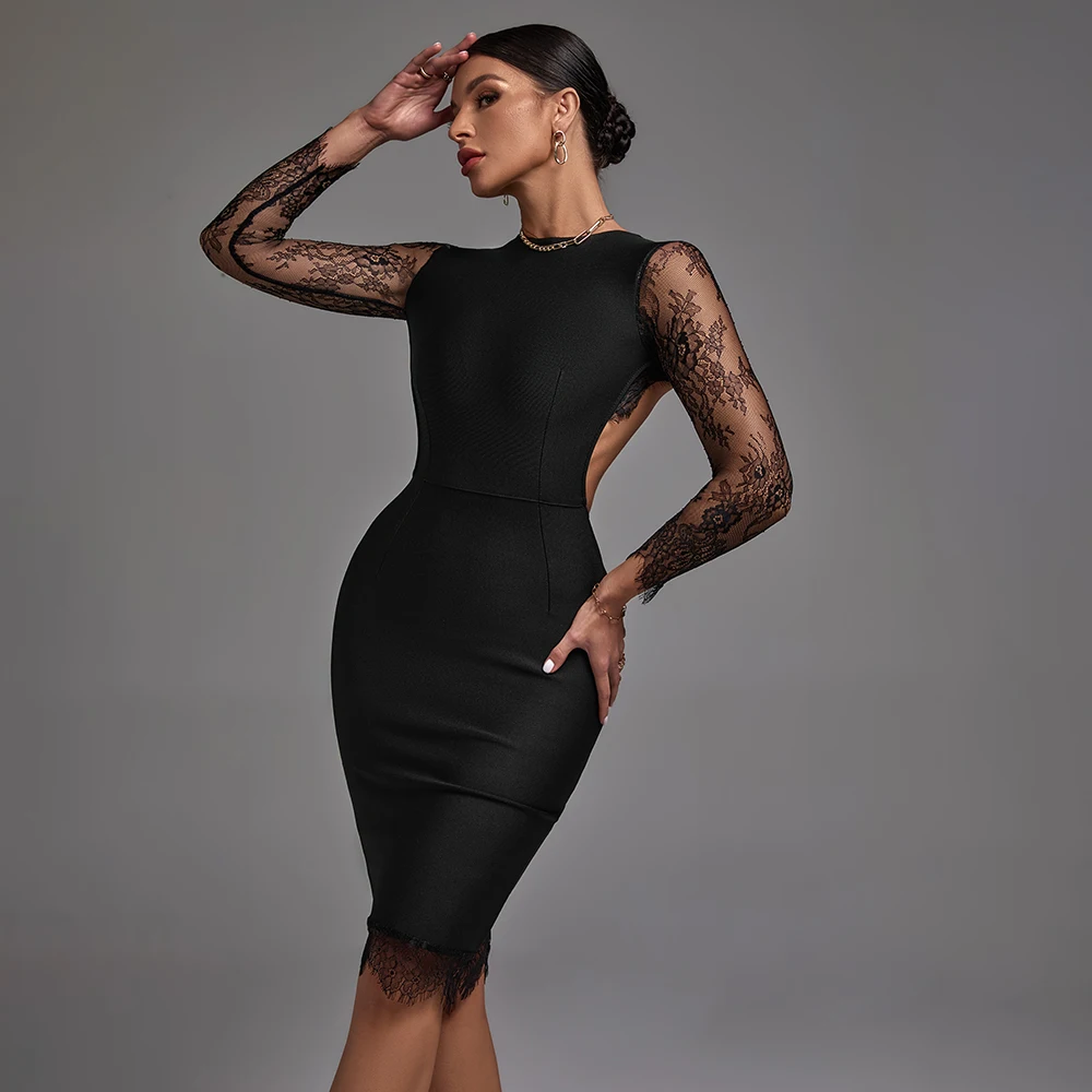 Midnight Lace Elegance Dress Elegance Crate