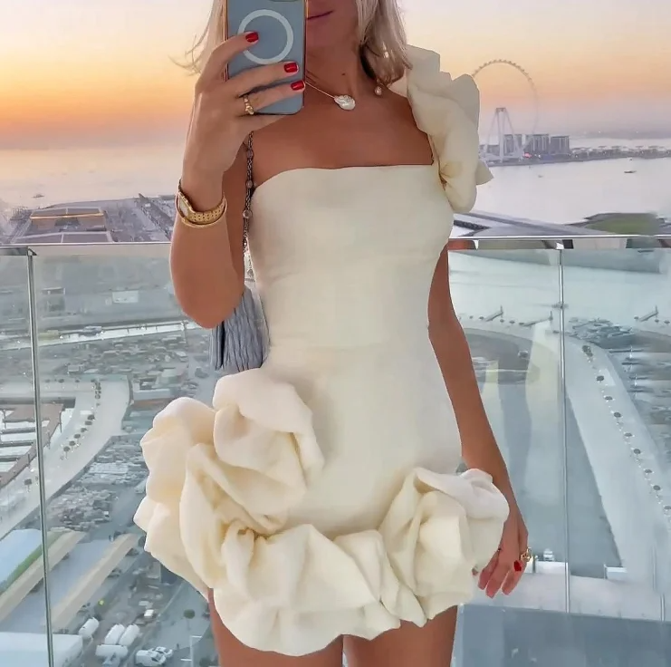 Ruffled Elegance Mini Dress Elegance Crate