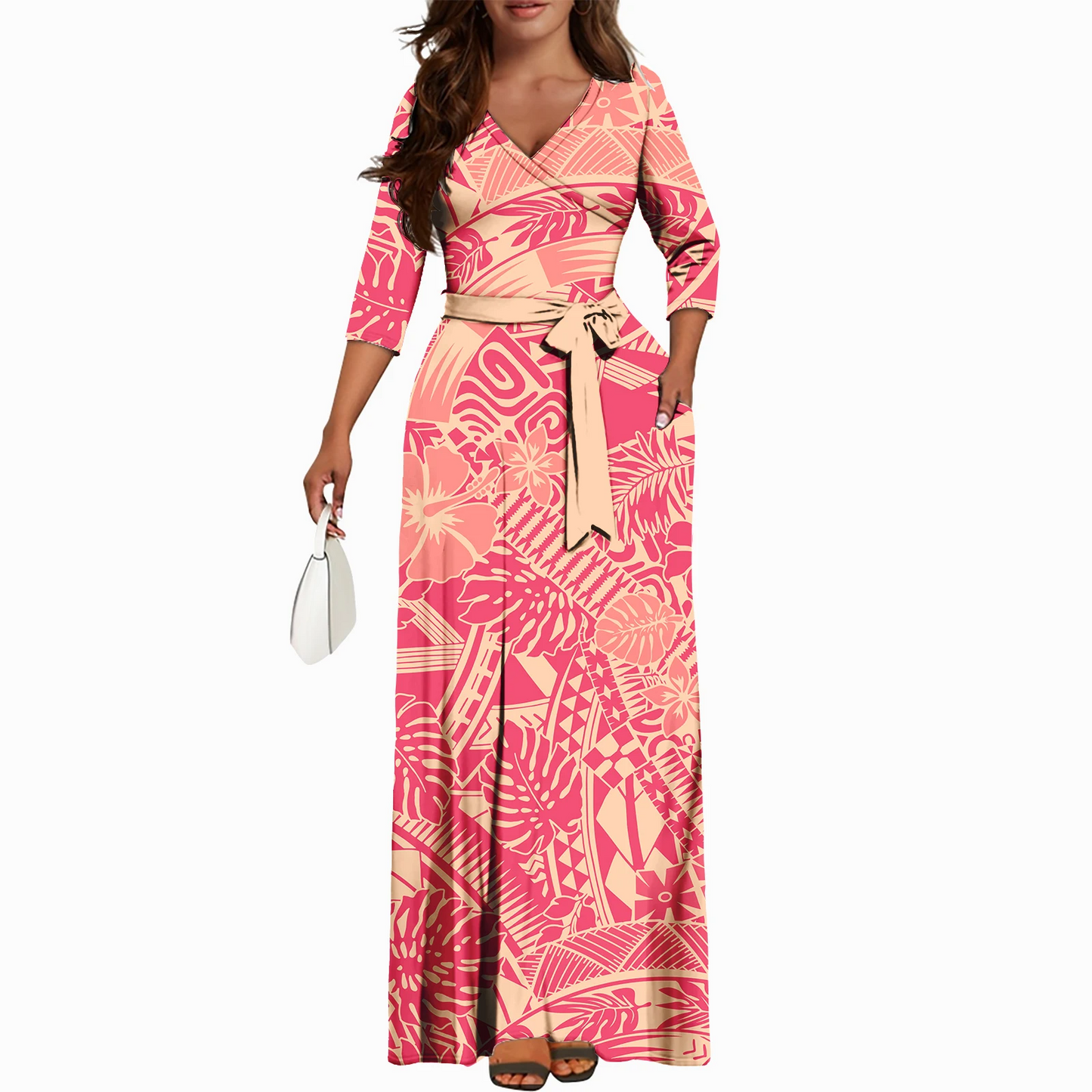 Ocean Breeze Wrap Maxi Dress Elegance Crate