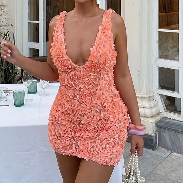 Floral Dress - Sensual Peach Elegance Crate