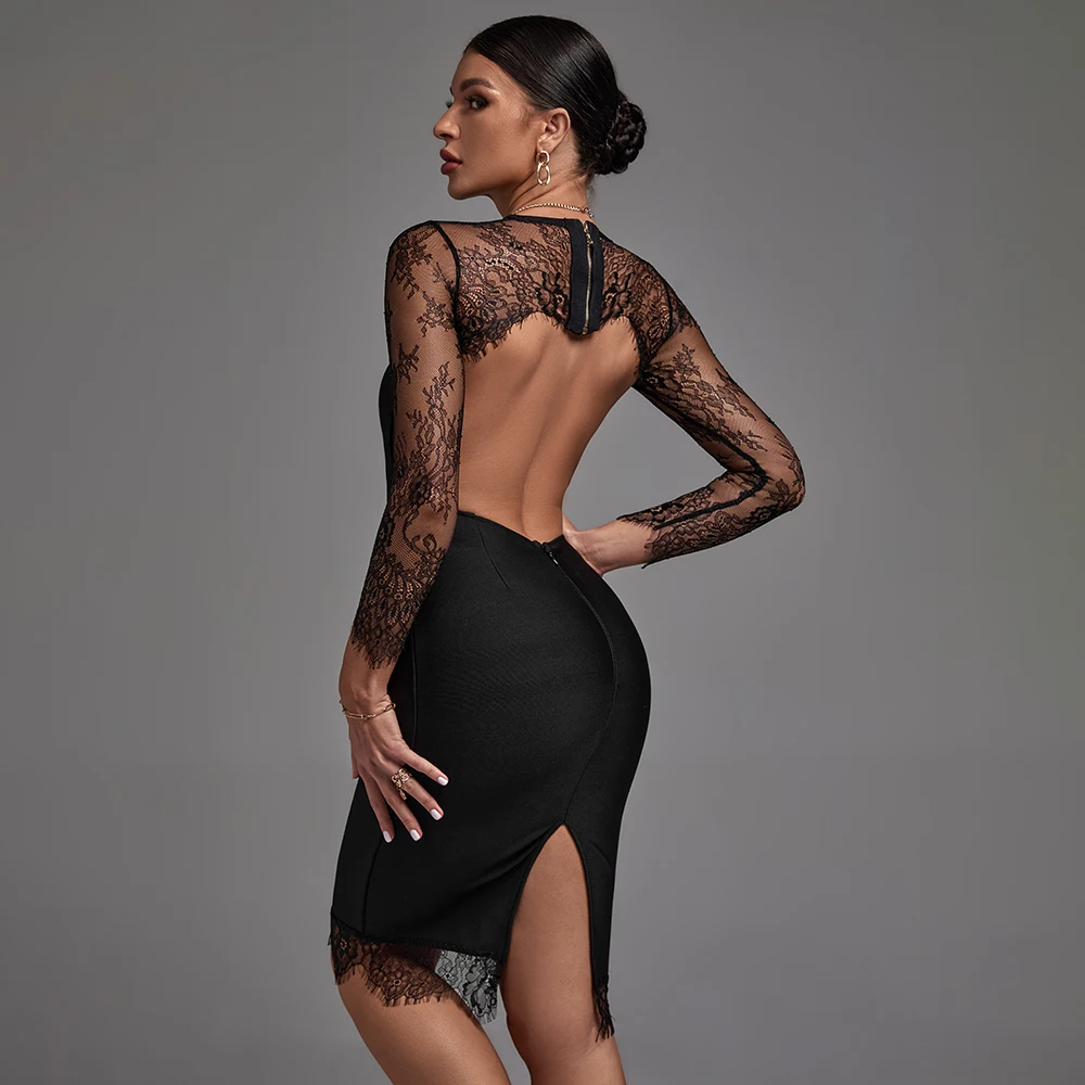 Midnight Lace Elegance Dress Elegance Crate