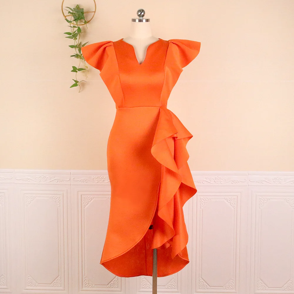 Ivory Cascade Ruffle Dress Elegance Crate