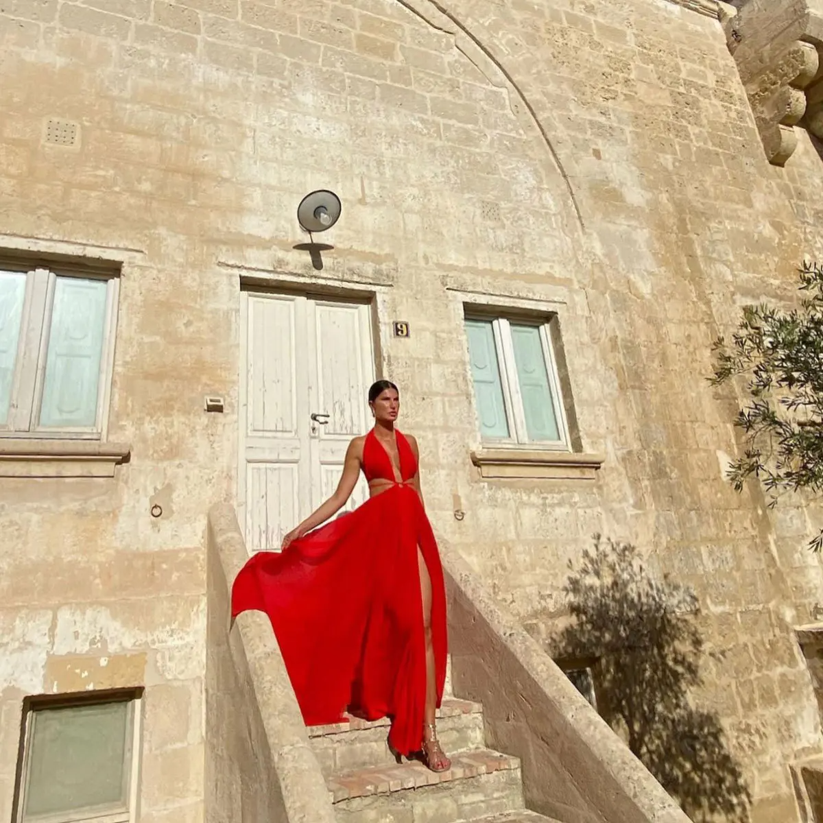 Scarlet Goddess Halter Dress Elegance Crate