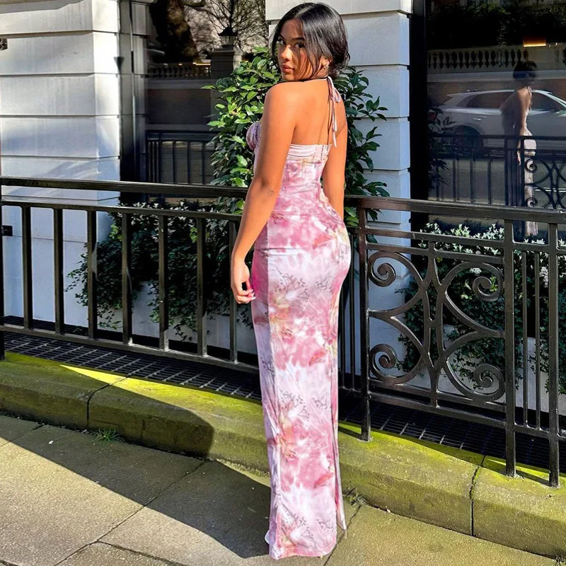 Rose Mist Velvet Maxi Dress Pink