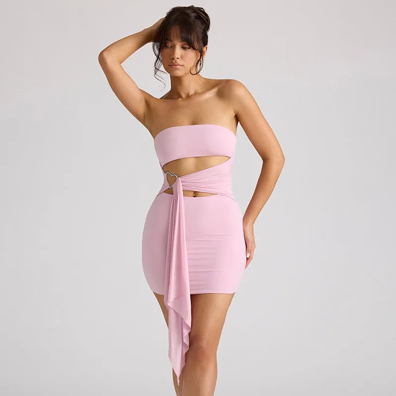 Blush Heart Cutout Dress Elegance Crate