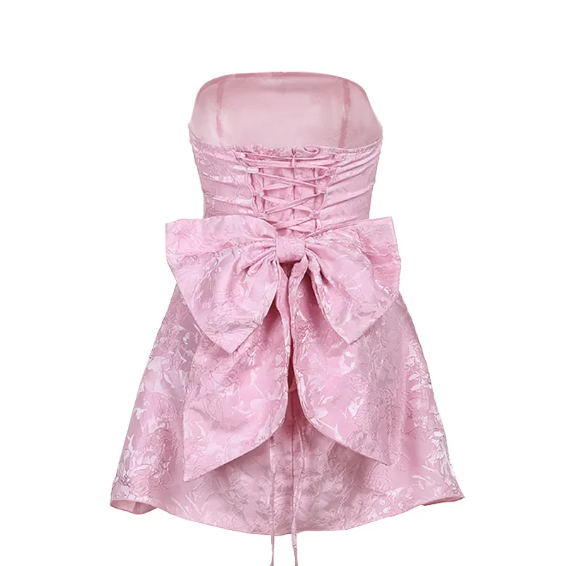 Blush Bow Charm Dress Pink