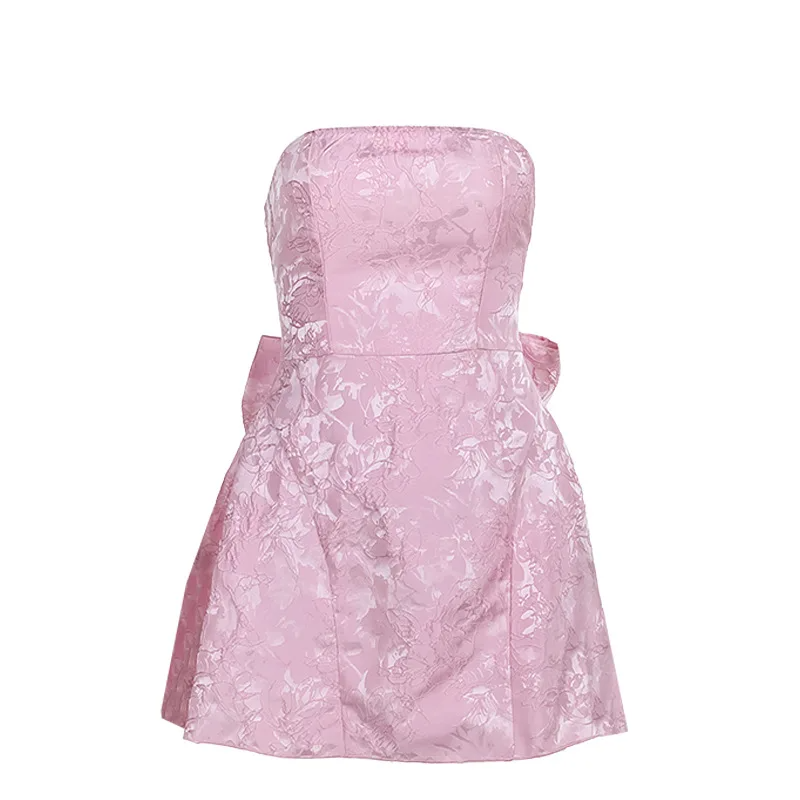 Blush Bow Charm Dress Pink
