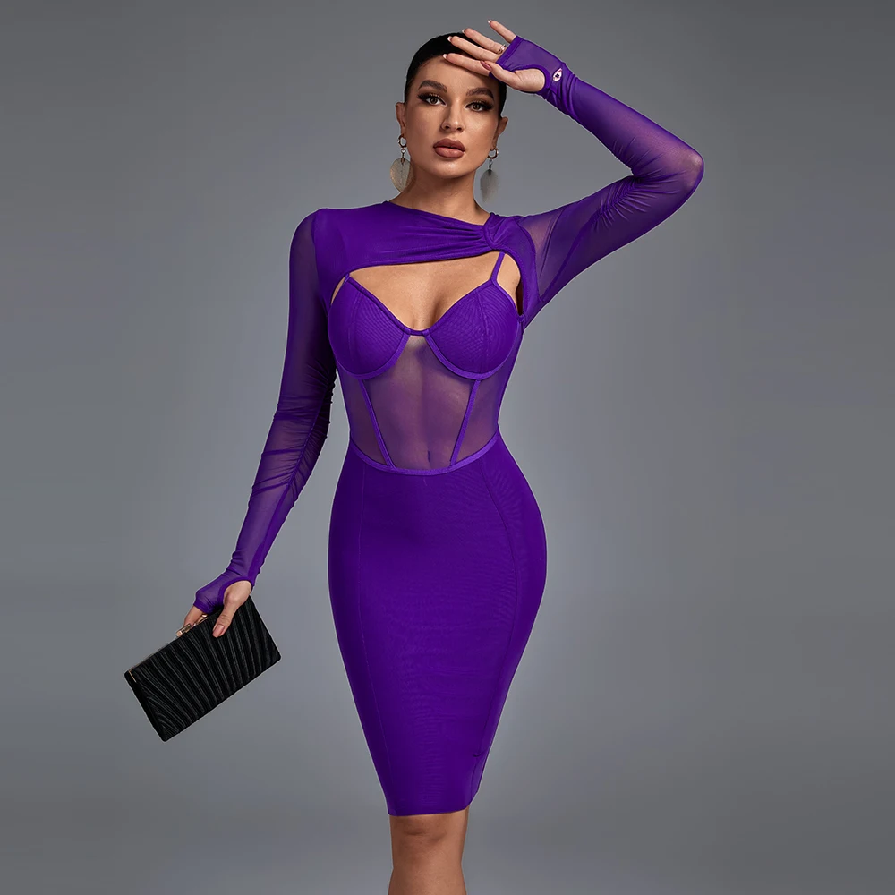 Amethyst Illusion Mesh Dress Elegance Crate