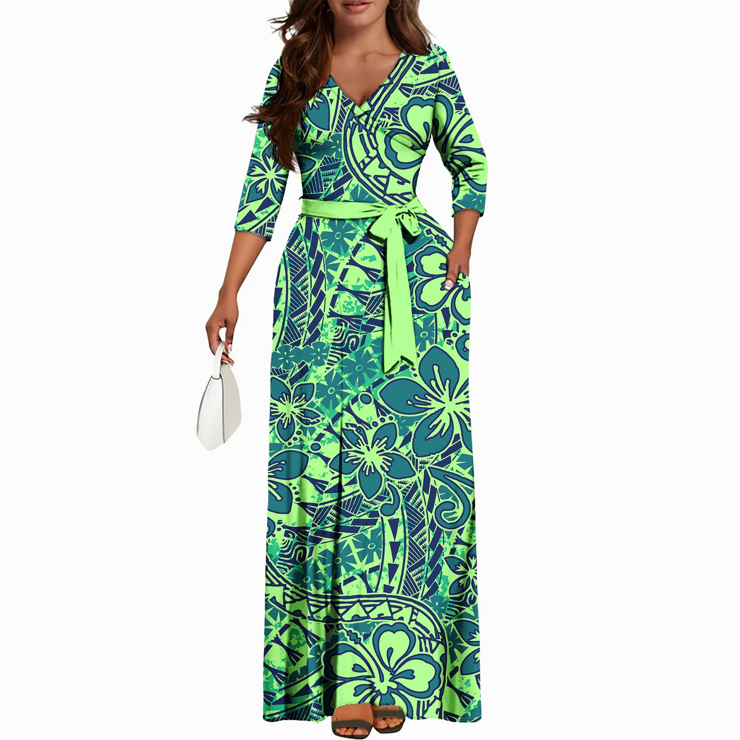 Ocean Breeze Wrap Maxi Dress Elegance Crate