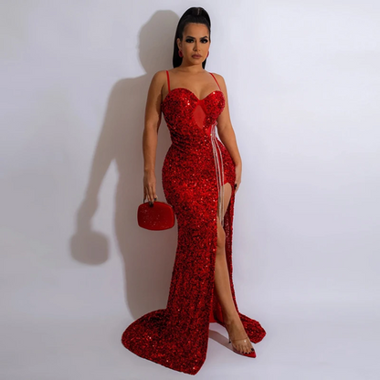 Velora Sequined Maxi Gown Elegance Crate