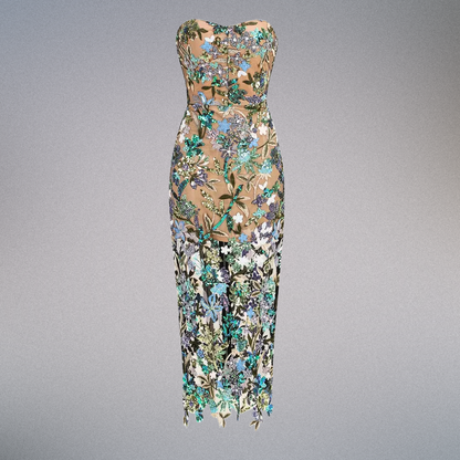 Enchanted Bloom Embroidered Dress Elegance Crate