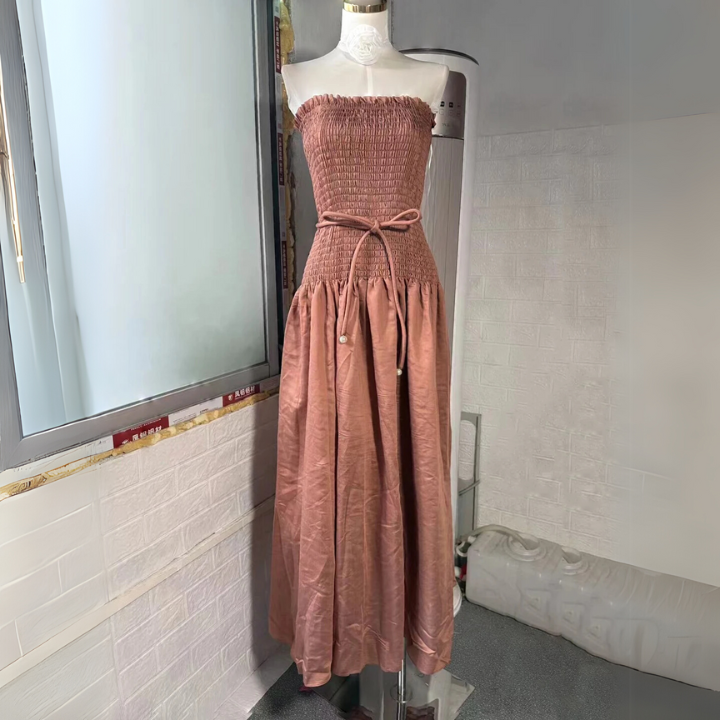 Olive Serenity Strapless Gown Brown
