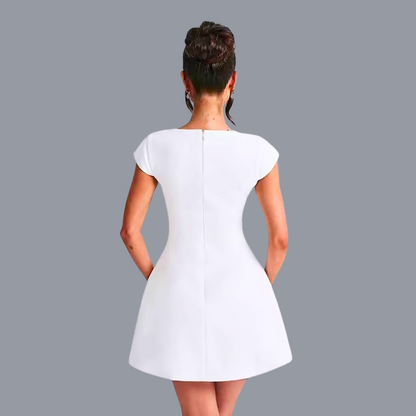 Ivory Grace Mini Dress Elegance Crate