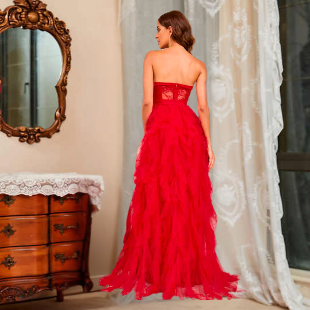 Sheer Lace Evening Dress Elegance Crate