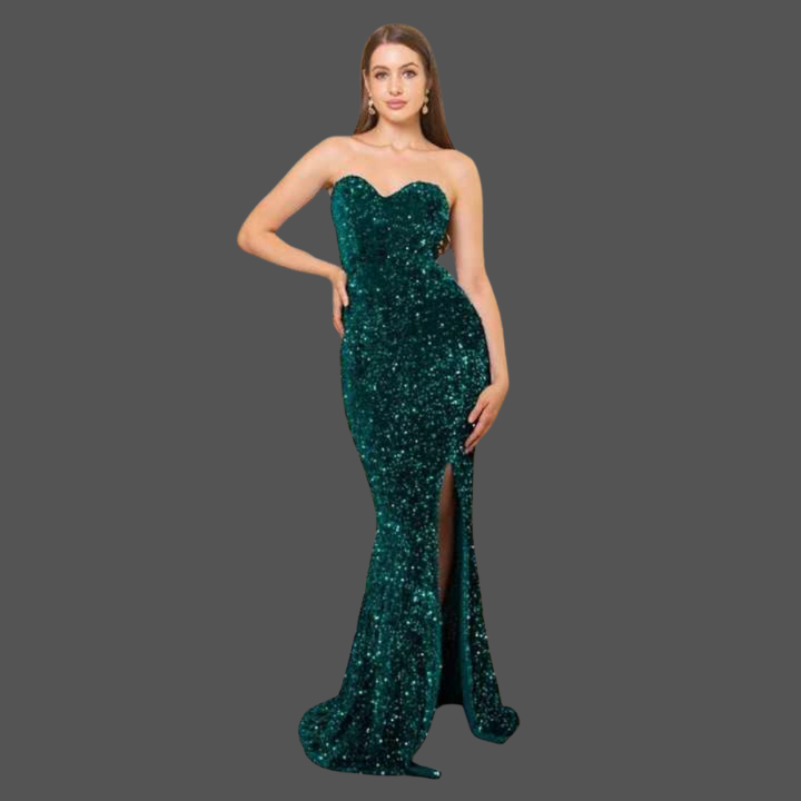 Aria Strapless Sequin Gown