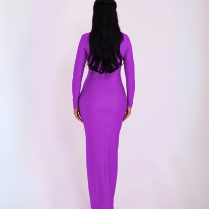 Sapphire Elegance Cutout Gown Elegance Crate