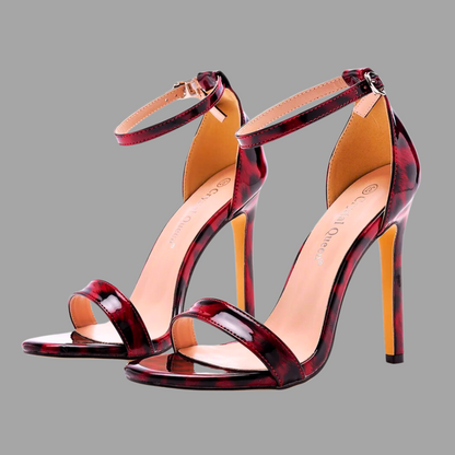 Luna Glossy High Heel Sandals Elegance Crate