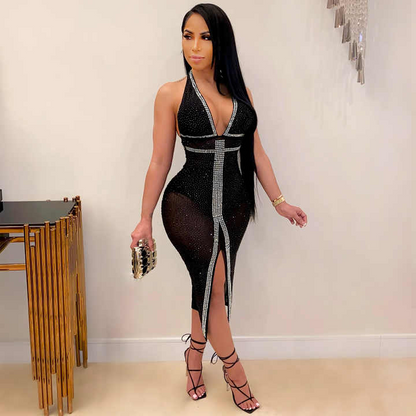 Bodycon Woman Club Dress Black