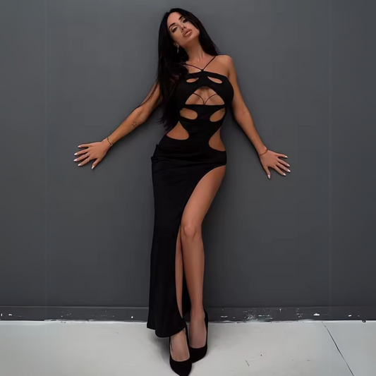 Black Cutout Strappy Maxi Dress