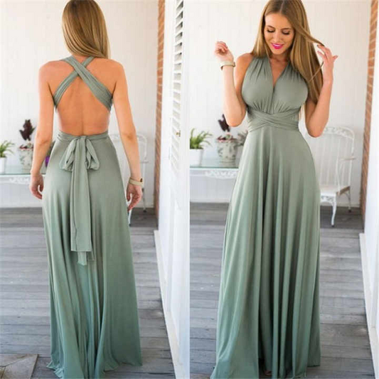 Elegant Sage Green Infinity Maxi Dress Elegance Crate