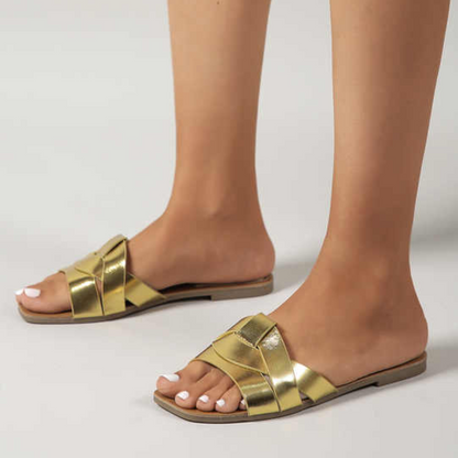 Serenity Woven Slide Sandals Elegance Crate