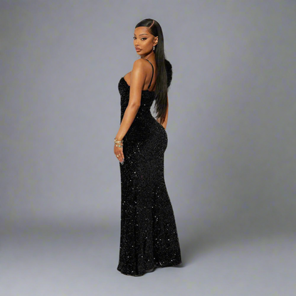 Valentina Sequin Maxi Dress Elegance Crate