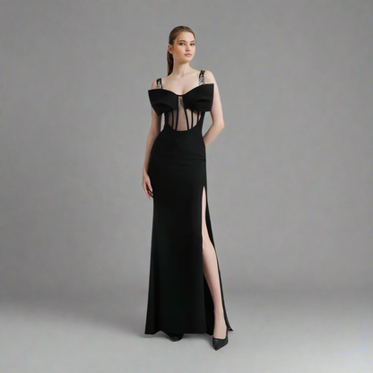 Midnight Bow Corset Gown Elegance Crate