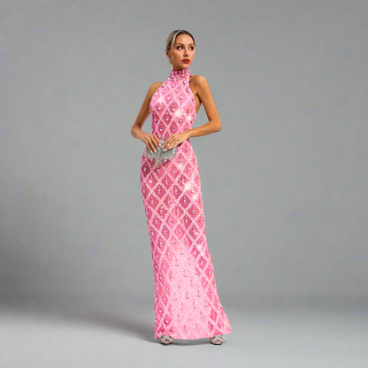 Celestial Spark O-Neck Gown Elegance Crate