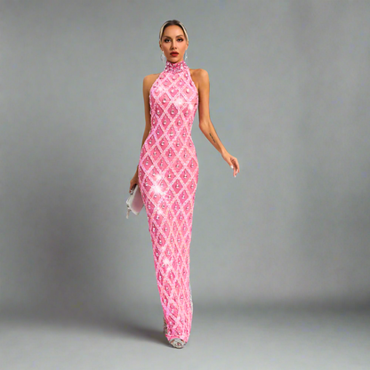 Celestial Spark O-Neck Gown Elegance Crate