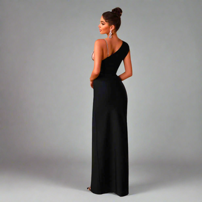 Midnight Elegance Asymmetrical Gown Elegance Crate