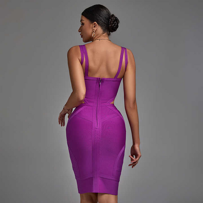 Lilac Empire Strapless Midi Dress Elegance Crate
