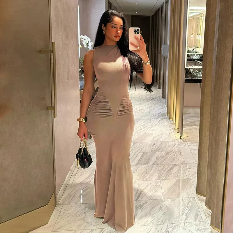 Elegant Olive Bodycon Gown Elegance Crate
