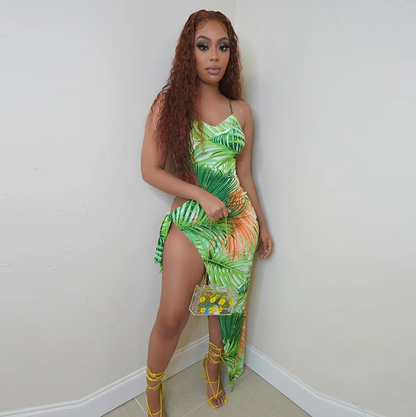 Tropical Glow Asymmetrical Dress Elegance Crate