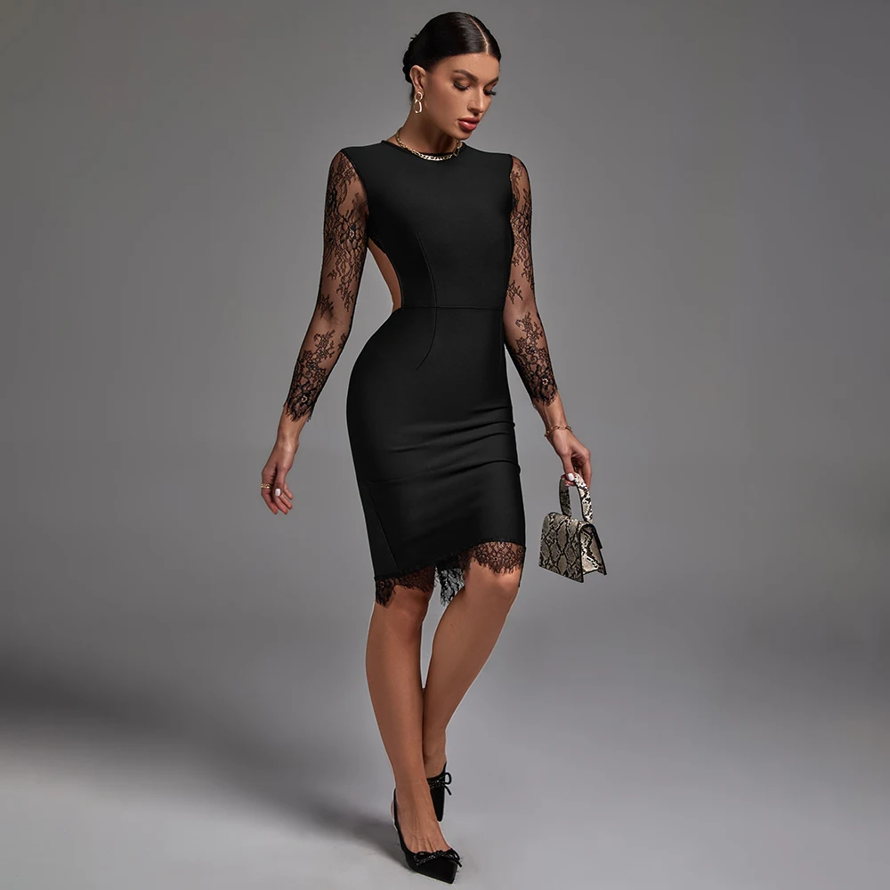 Midnight Lace Elegance Dress Elegance Crate