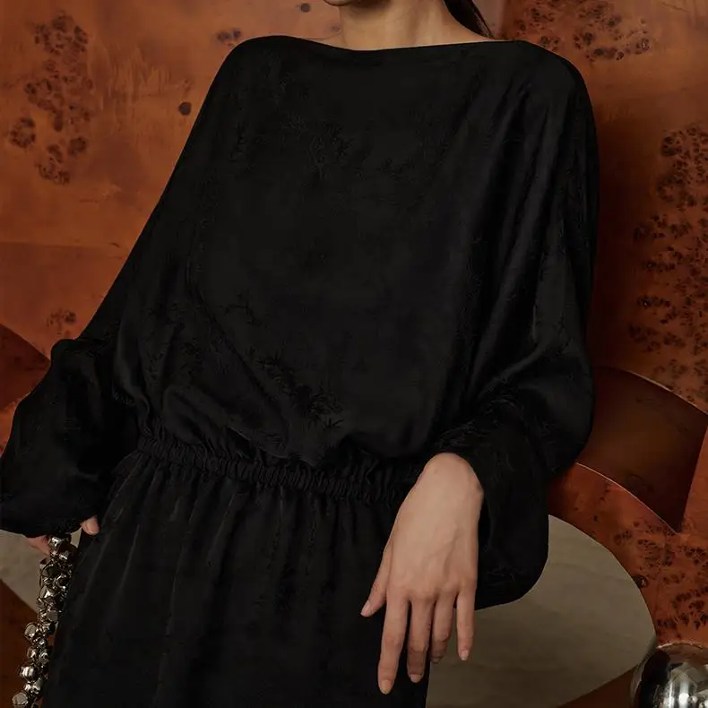 Noir Draped Elegance Dress Elegance Crate