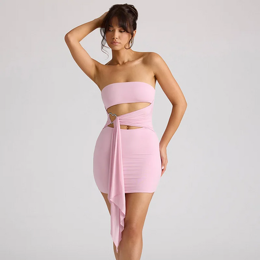 Blush Heart Cutout Dress Elegance Crate