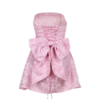 Blush Bow Charm Dress Pink