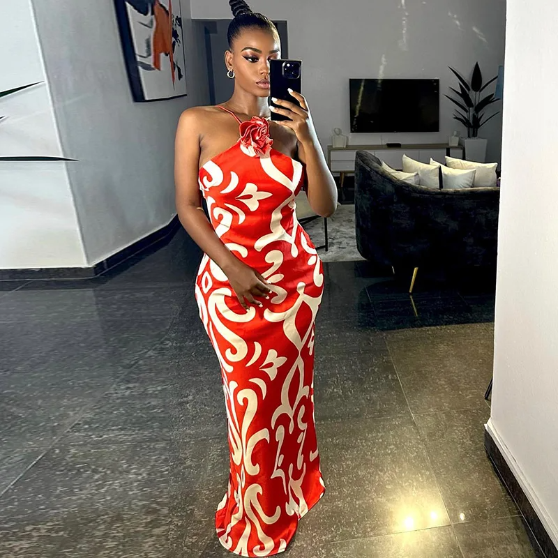 Scarlet Elegance Halter Gown Elegance Crate