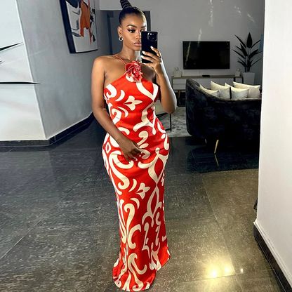 Scarlet Elegance Halter Gown Elegance Crate